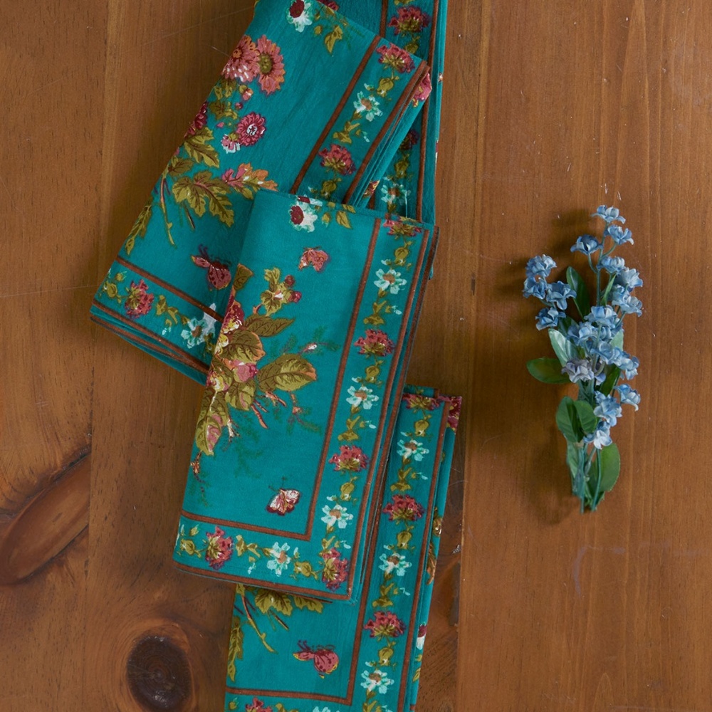 April Cornell Napkin Set/4 Artist Garden NWT